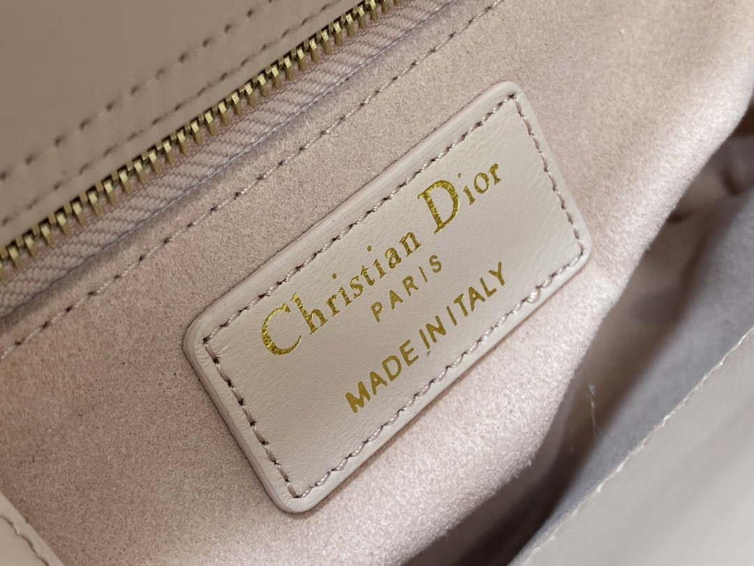 Dior M0505 Mini Lady Dior Bag Pink& White Calfskin