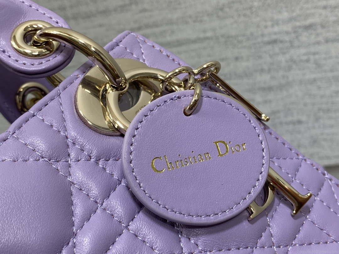 Dior M0505 Mini Lady Dior Bag Lilac Cannage Lambskin