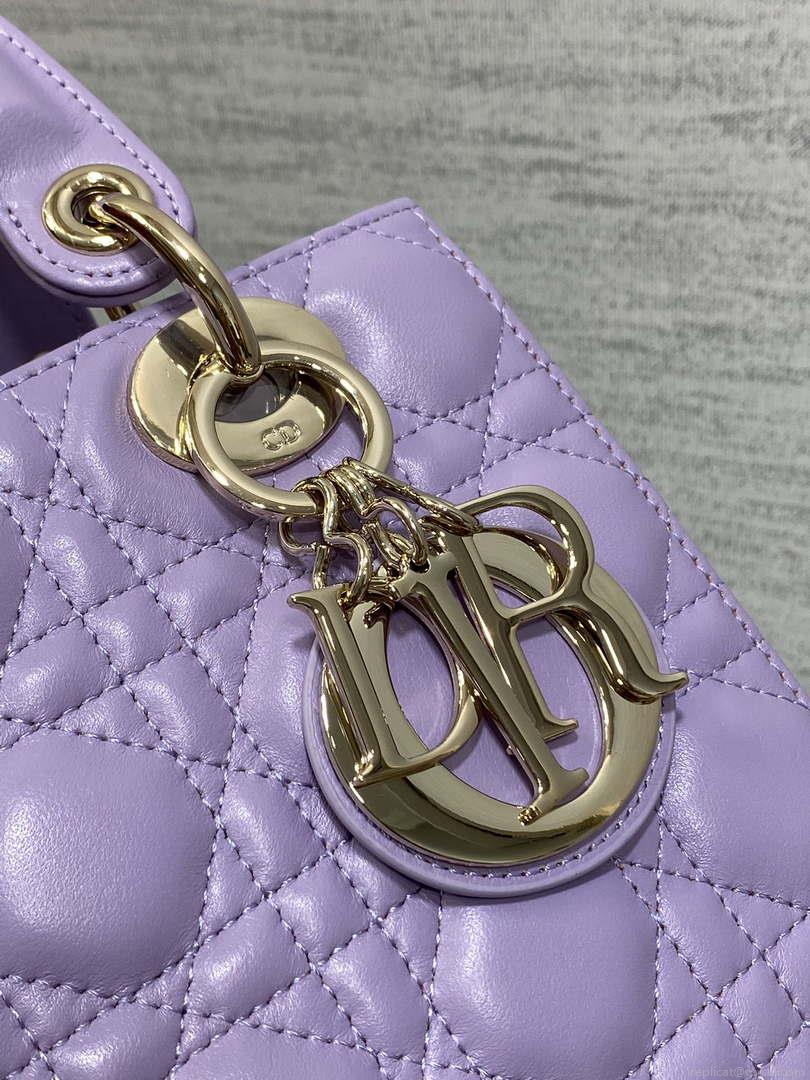 Dior M0531 Small Lady Dior Bag Purple Cannage Lambskin