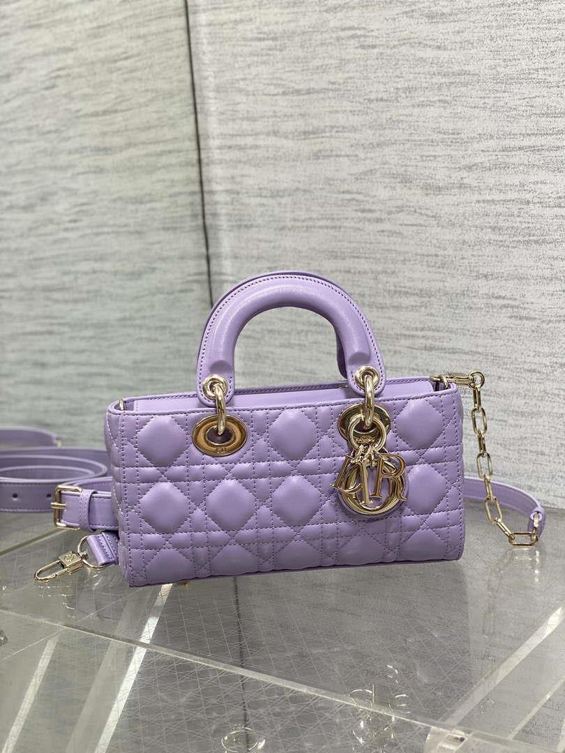 Dior M0613 Small Lady D-joy Bag Purple Cannage Lambskin