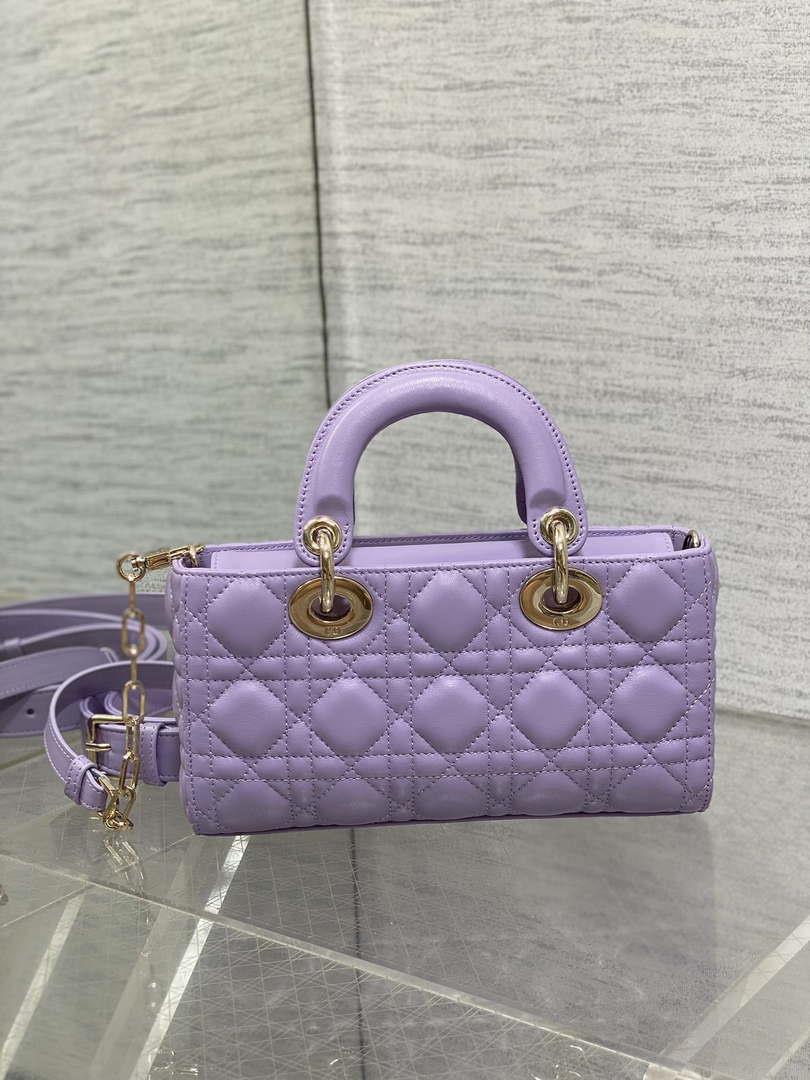 Dior M0613 Small Lady D-joy Bag Purple Cannage Lambskin