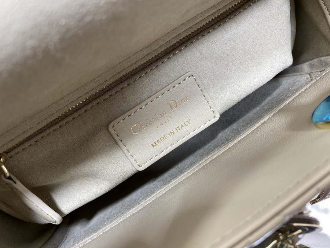 Dior M0531 Small Lady Dior Bag Yellow Cannage with enamel buckle