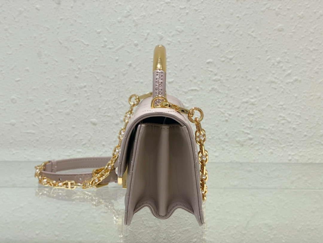 Dior M4401 Mini Dior Ange Bag Pink Macrocannage Calfskin