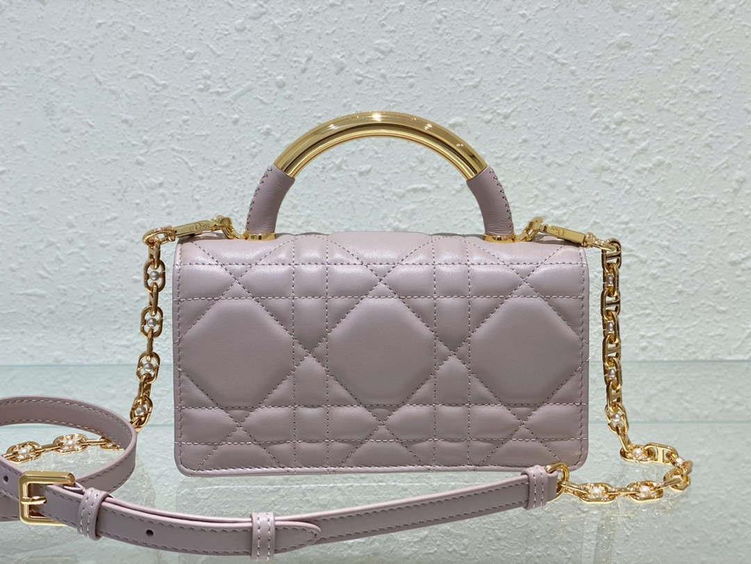 Dior M4401 Mini Dior Ange Bag Pink Macrocannage Calfskin