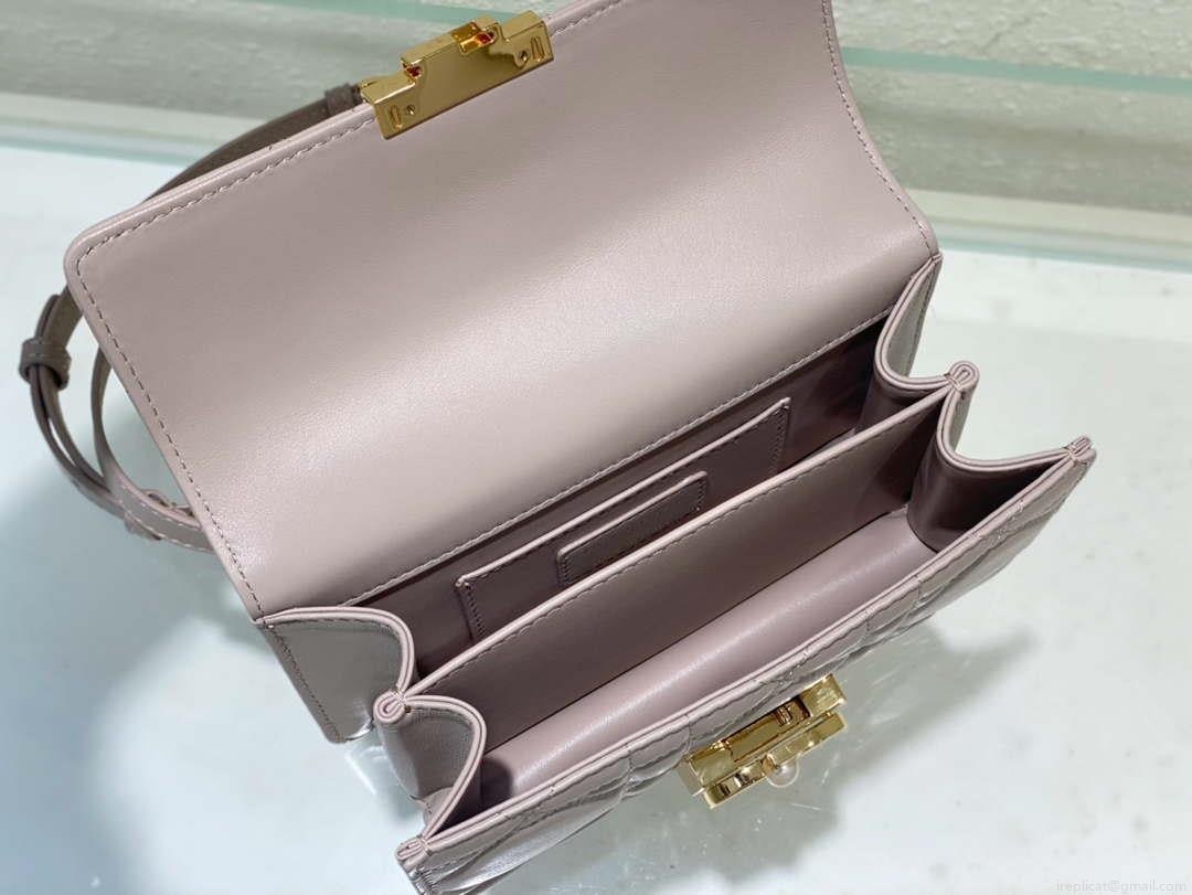 Dior M4401 Mini Dior Ange Bag Pink Macrocannage Calfskin