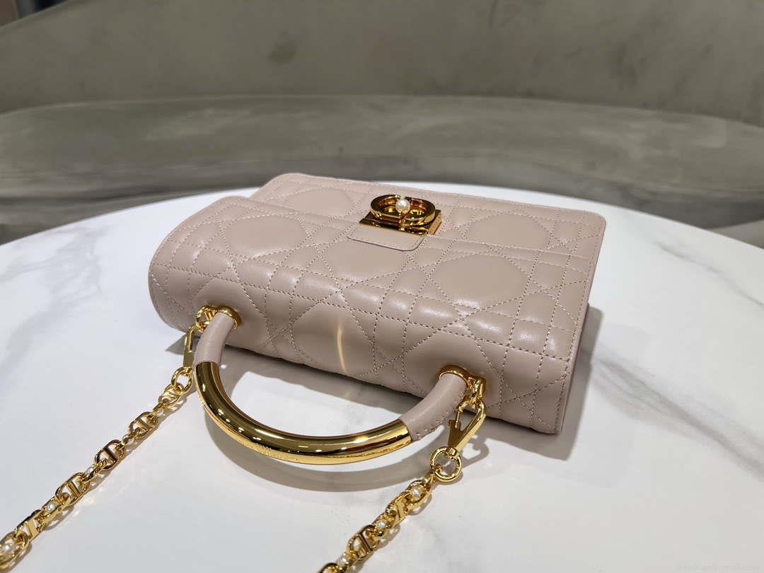 Dior M4402 Medium Dior Ange Bag Pink Macrocannage Calfskin