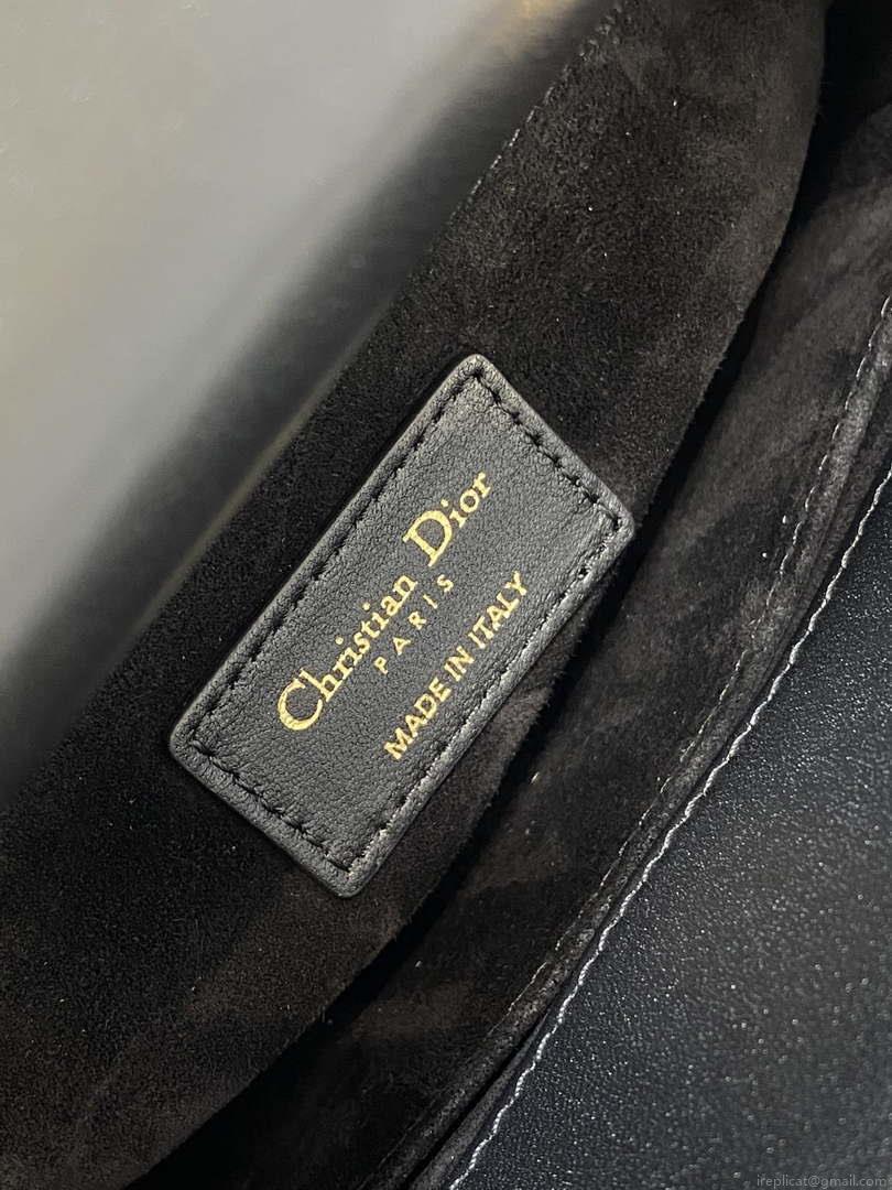 Dior M0531 Small Lady Dior Bag Black Cannage Lambskin with Gold-Finish Butterfly Studs