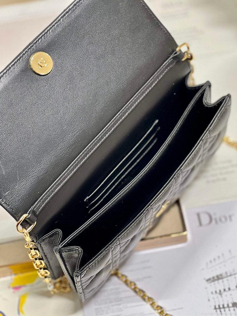 Dior S0980 Mini Miss Dior Bag Latte Cannage Lambskin Black