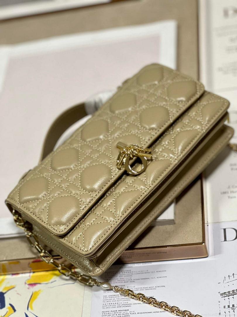 Dior S0980 Mini Miss Dior Bag Latte Cannage Lambskin Apricot