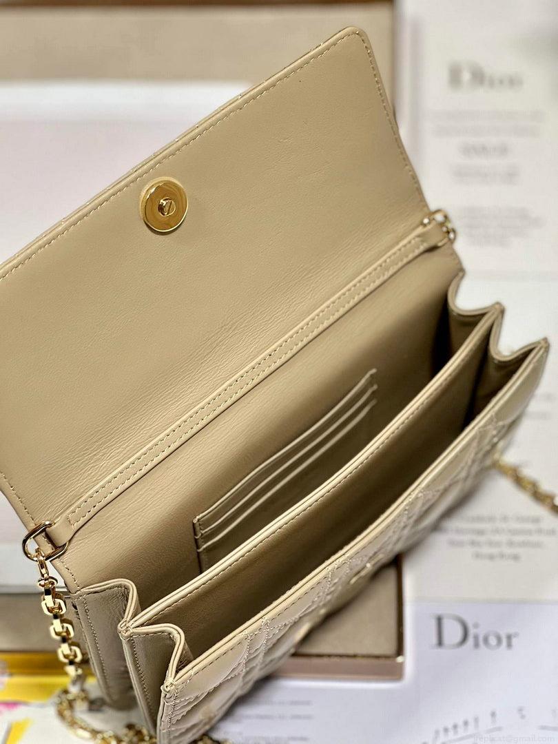 Dior S0980 Mini Miss Dior Bag Latte Cannage Lambskin Apricot