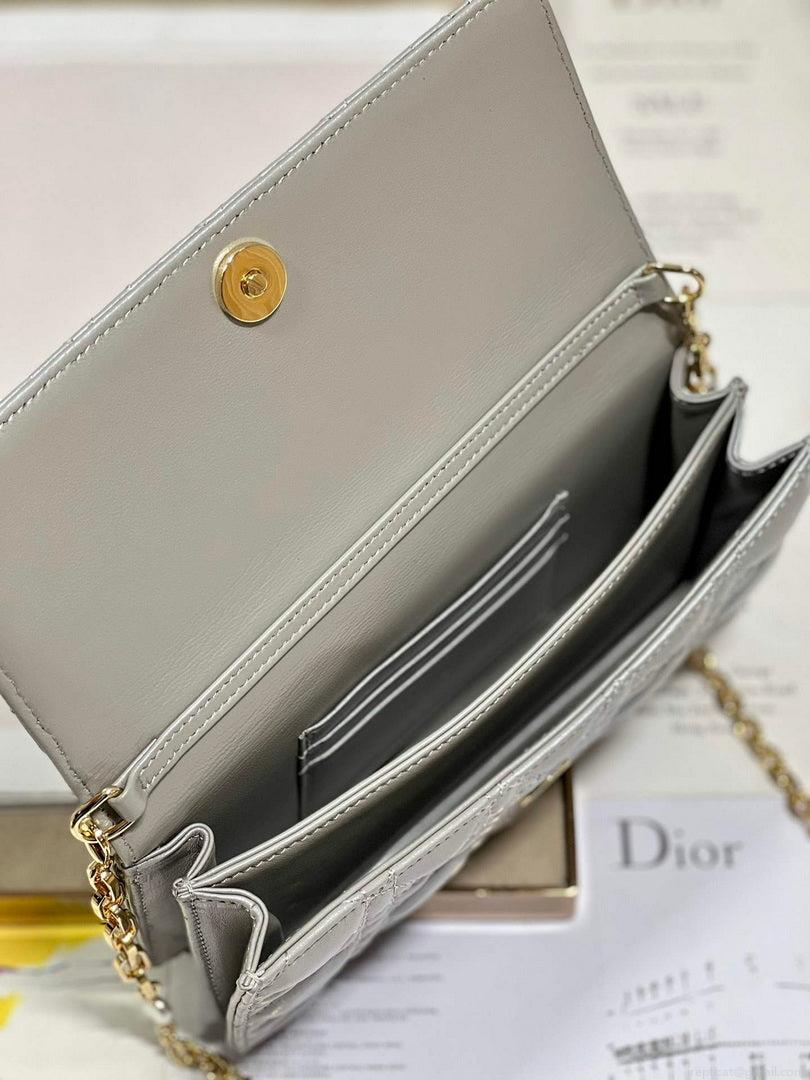 Dior S0980 Mini Miss Dior Bag Latte Cannage Lambskin Gray