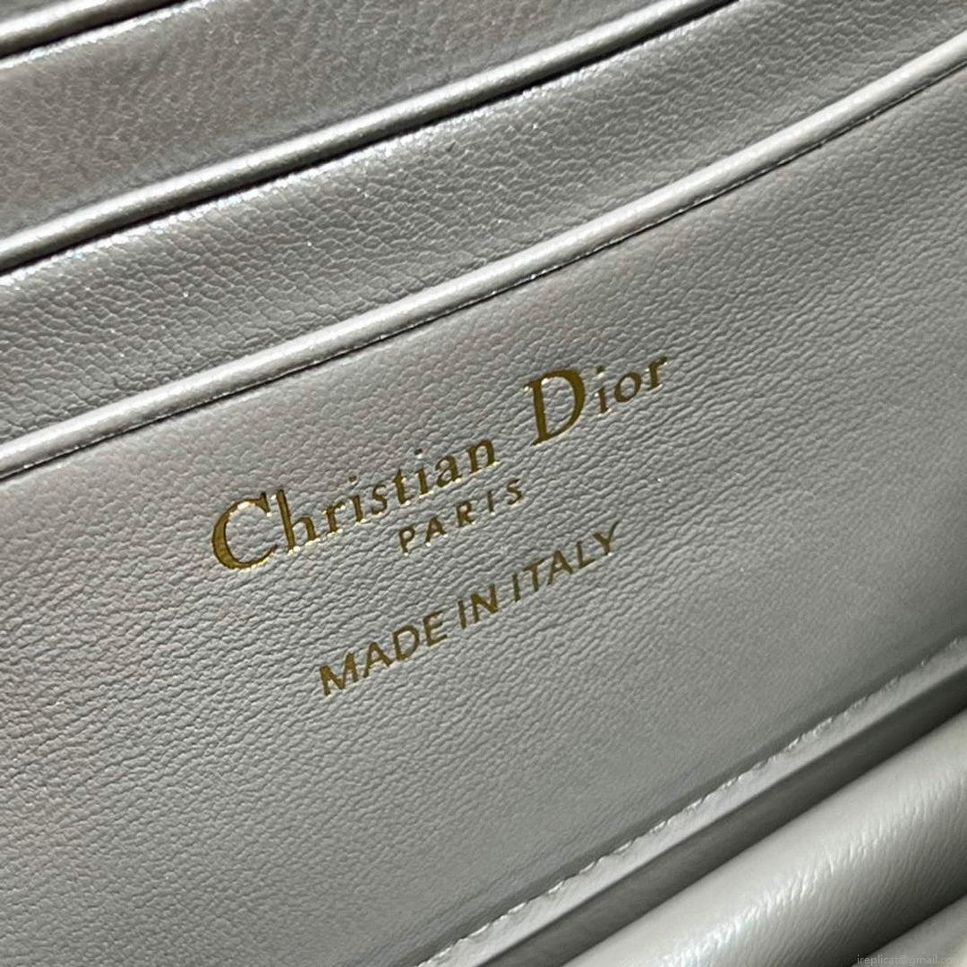 Dior S0980 Mini Miss Dior Bag Latte Cannage Lambskin Gray
