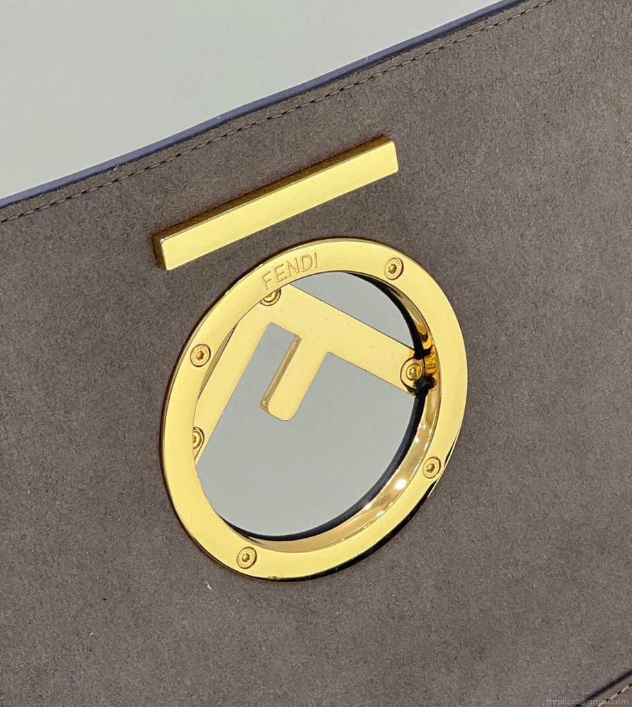 Fendi 8BT284 Kan I F Leather Bag Brown