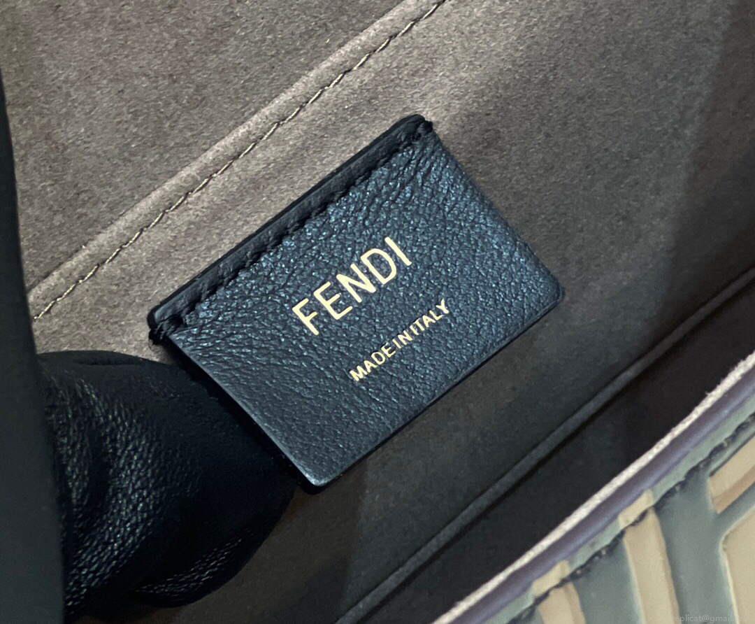 Fendi 8BT284 Kan I F Leather Bag Brown