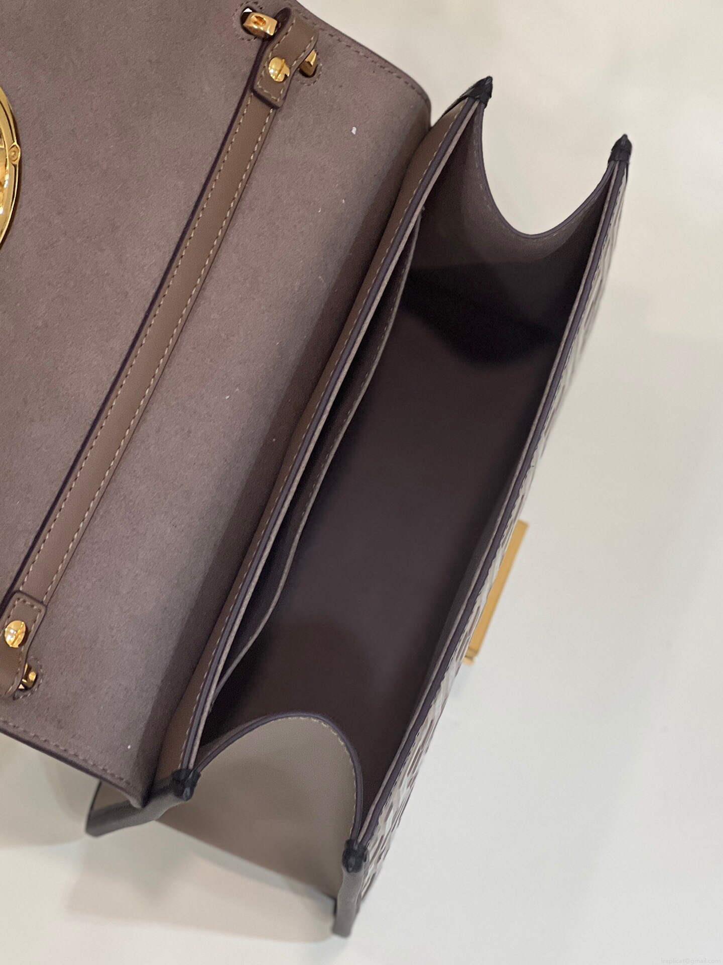 Fendi 8BT284 Kan I F Leather Bag Brown