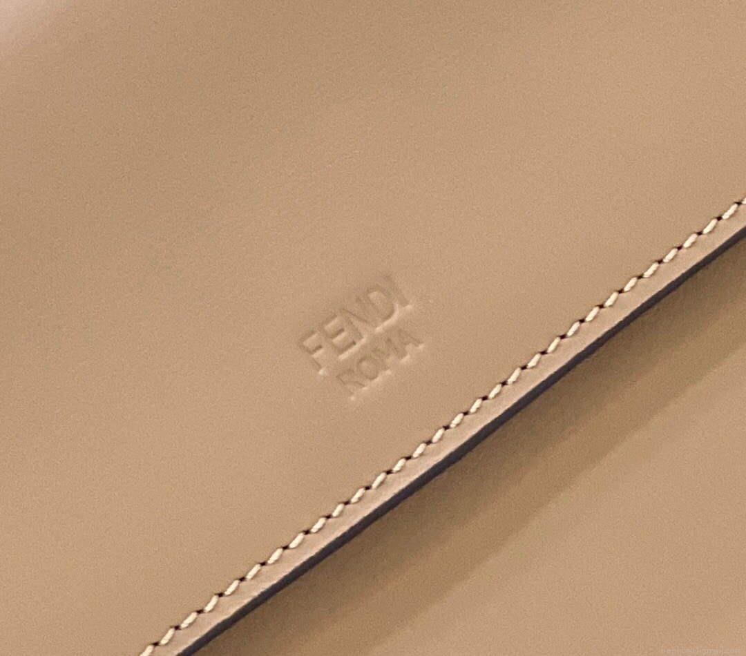 Fendi 8BT284 Kan I F Leather Bag Apricot Red