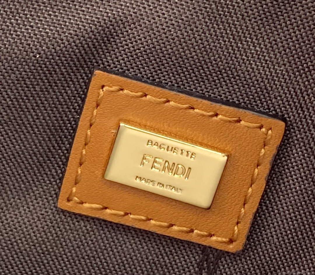 Fendi 8N0178AC9S Fendi logo flat pouch clutch 8370S Tan