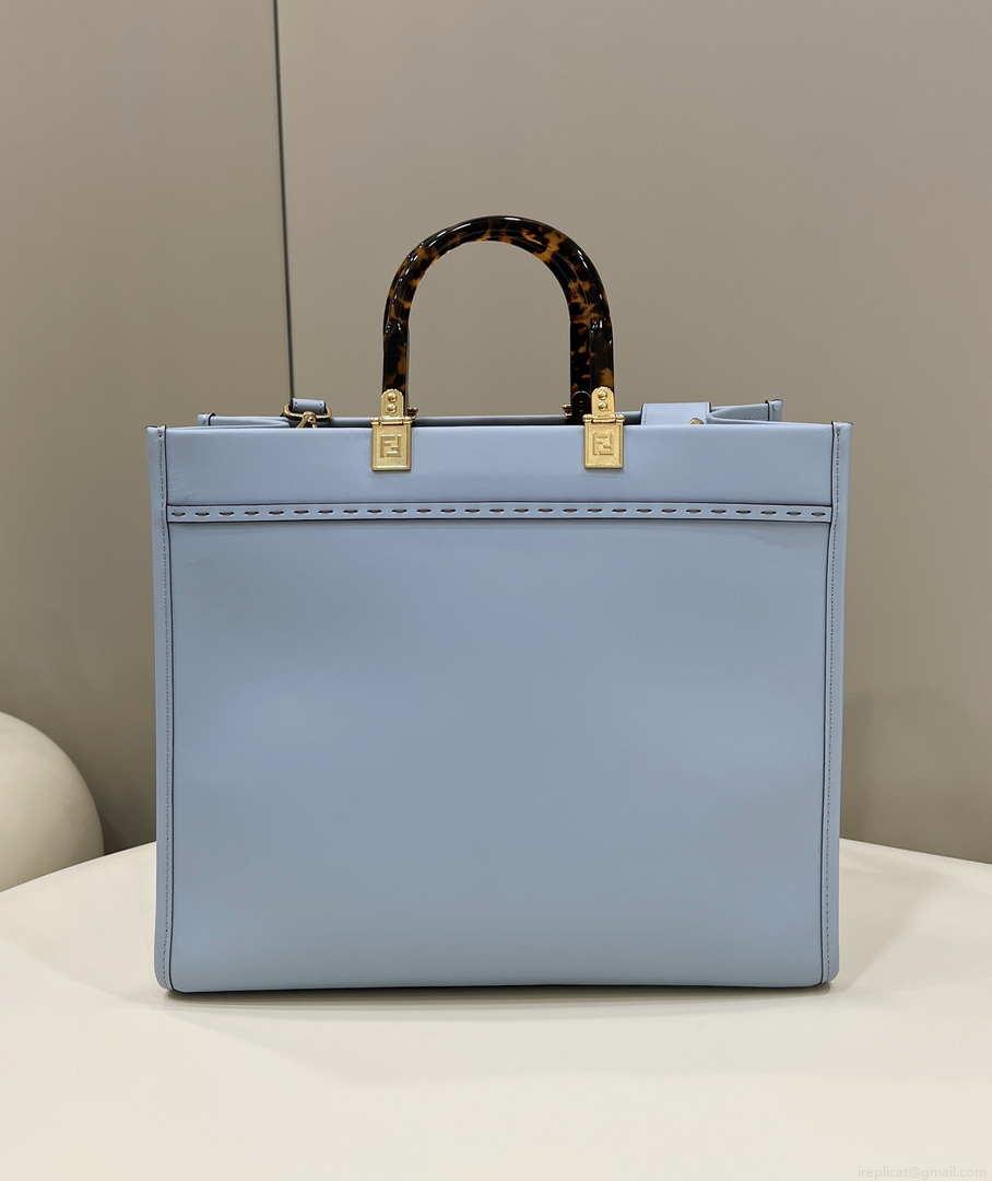 Fendi 8266S Sunshine Medium Bag 8BH386 Light blue leather shopper