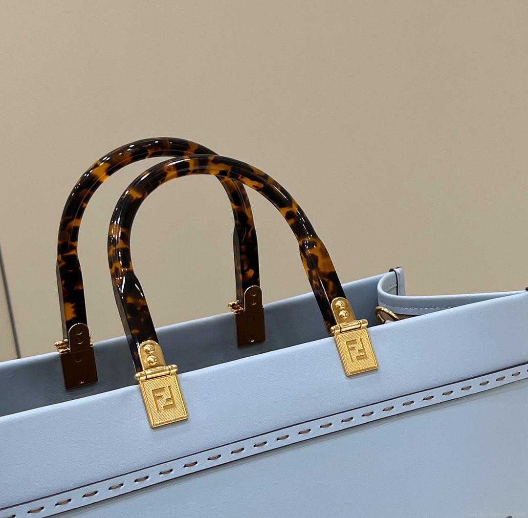 Fendi 8266S Sunshine Medium Bag 8BH386 Light blue leather shopper