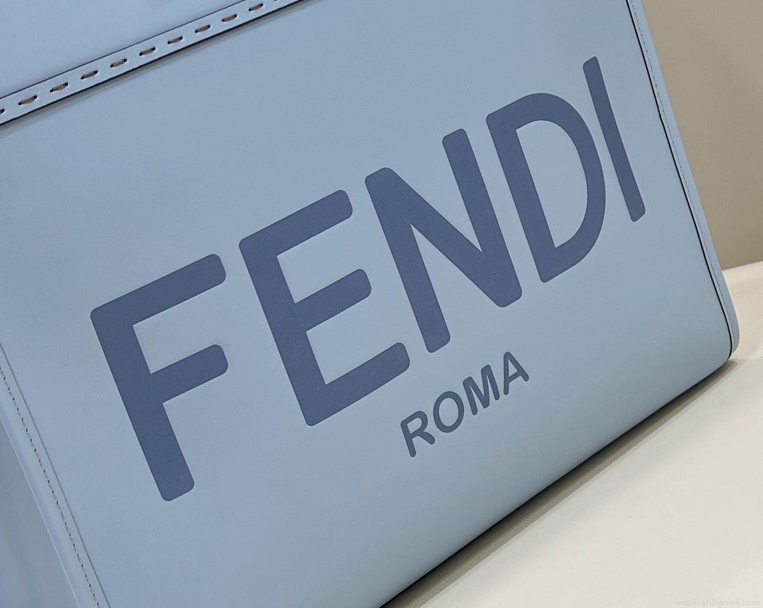 Fendi 8266S Sunshine Medium Bag 8BH386 Light blue leather shopper