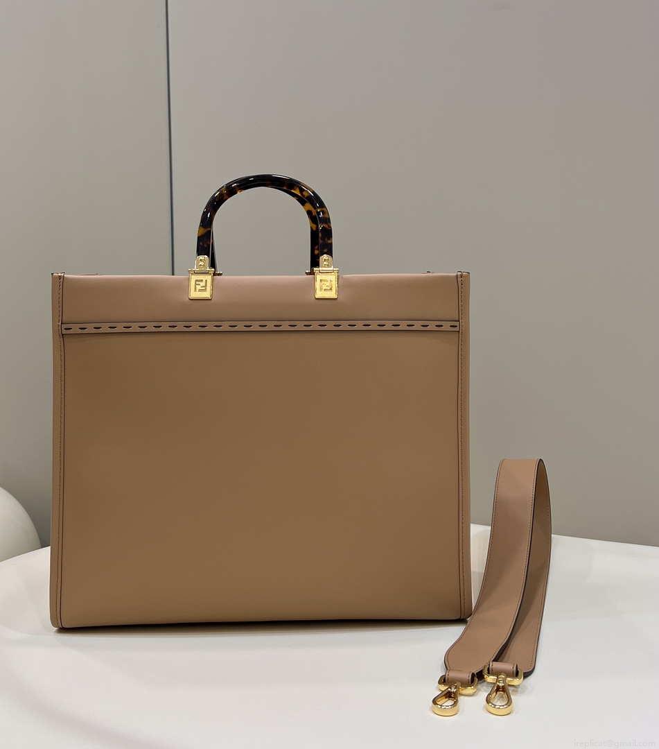 Fendi 8266S Sunshine Medium Bag 8BH386 Apricot leather shopper