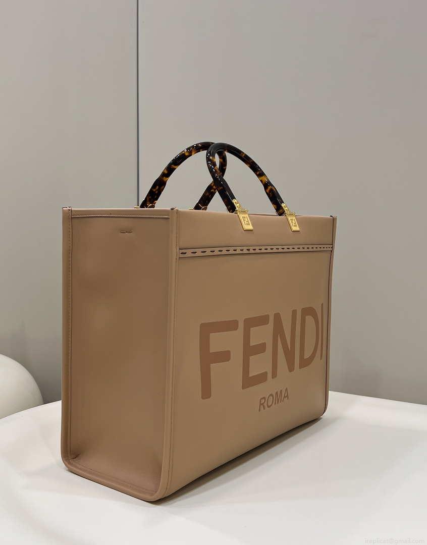 Fendi 8266S Sunshine Medium Bag 8BH386 Apricot leather shopper
