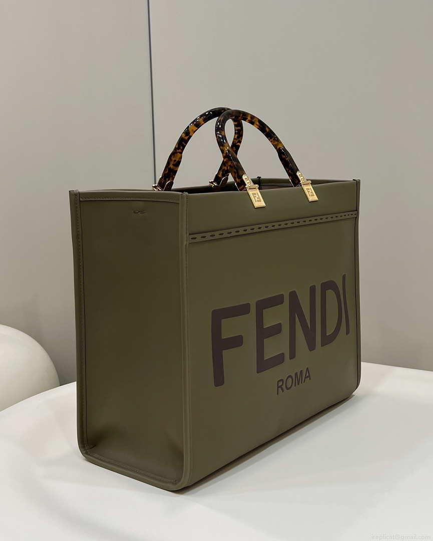 Fendi 8BH386 Sunshine Medium Bag 8266S Green leather shopper