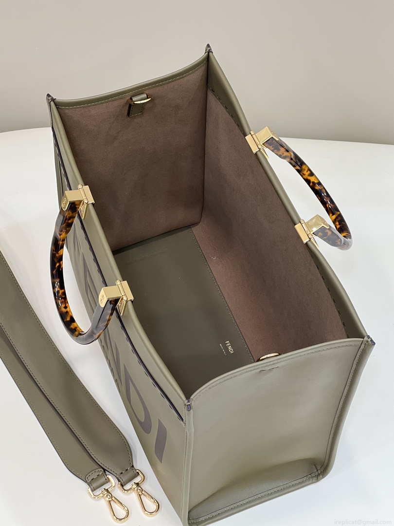 Fendi 8BH386 Sunshine Medium Bag 8266S Green leather shopper