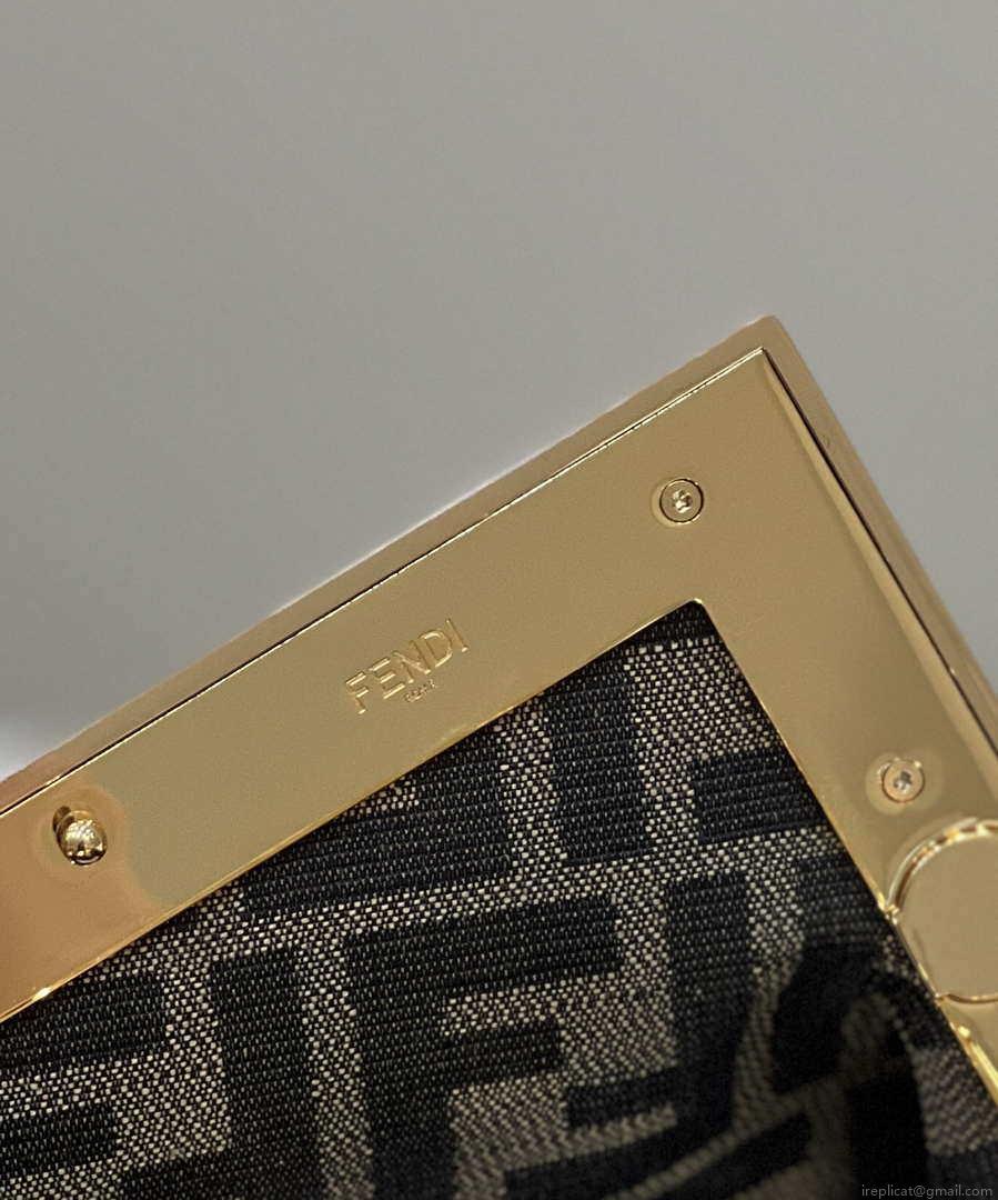 Fendi 8BP129 First Small Gold laminated leather bag 80018M