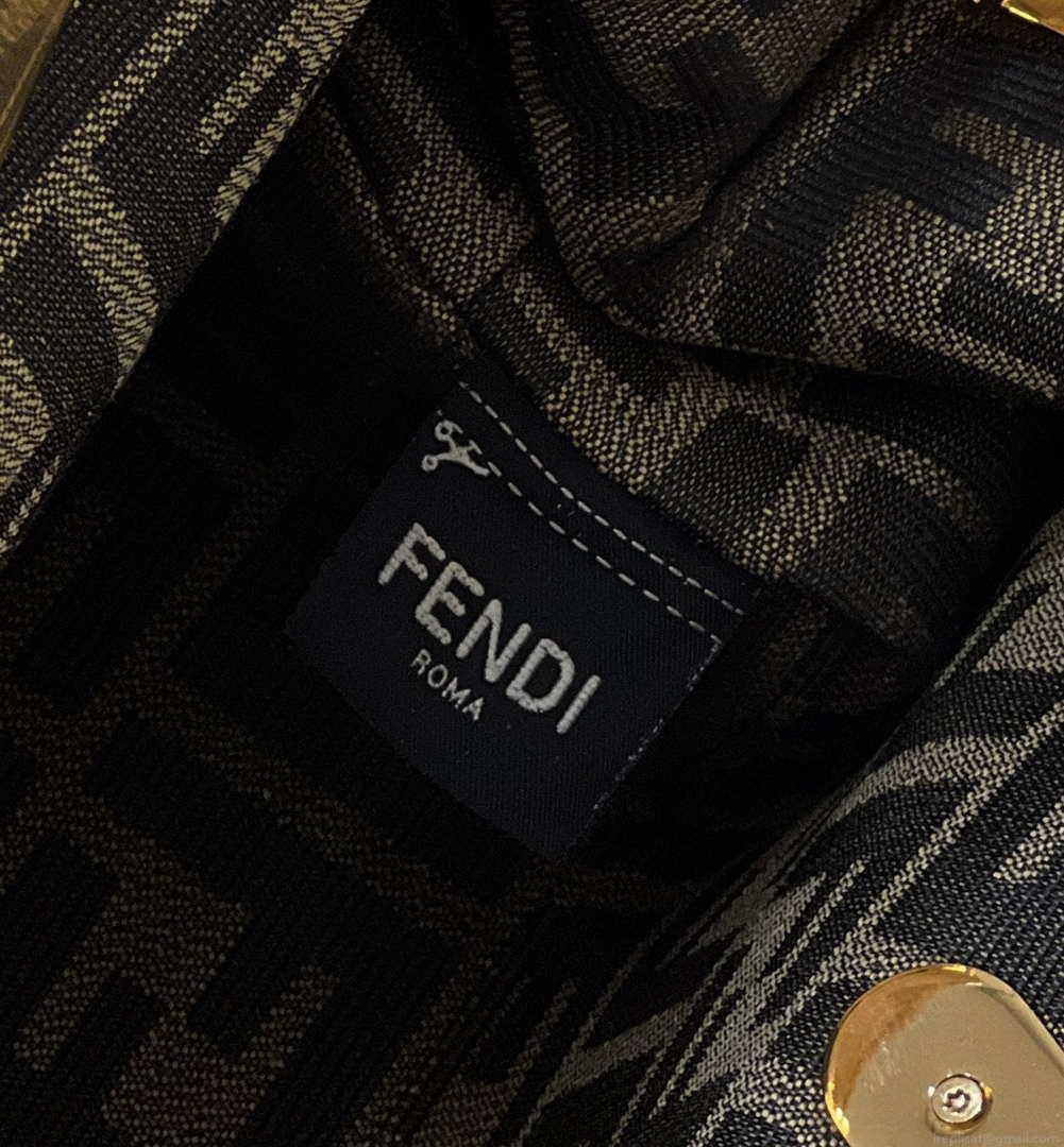 Fendi 8BP129 First Small Gold laminated leather bag 80018M