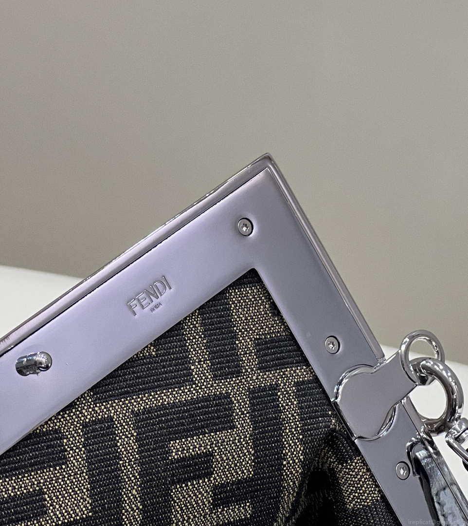 Fendi 8BP129 First Small Silver laminated leather bag 80018M