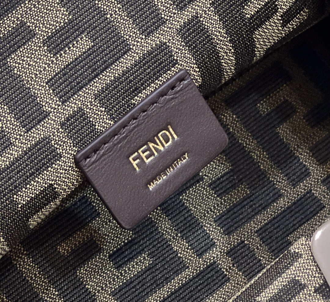 Fendi 8BP129 First Small Silver laminated leather bag 80018M