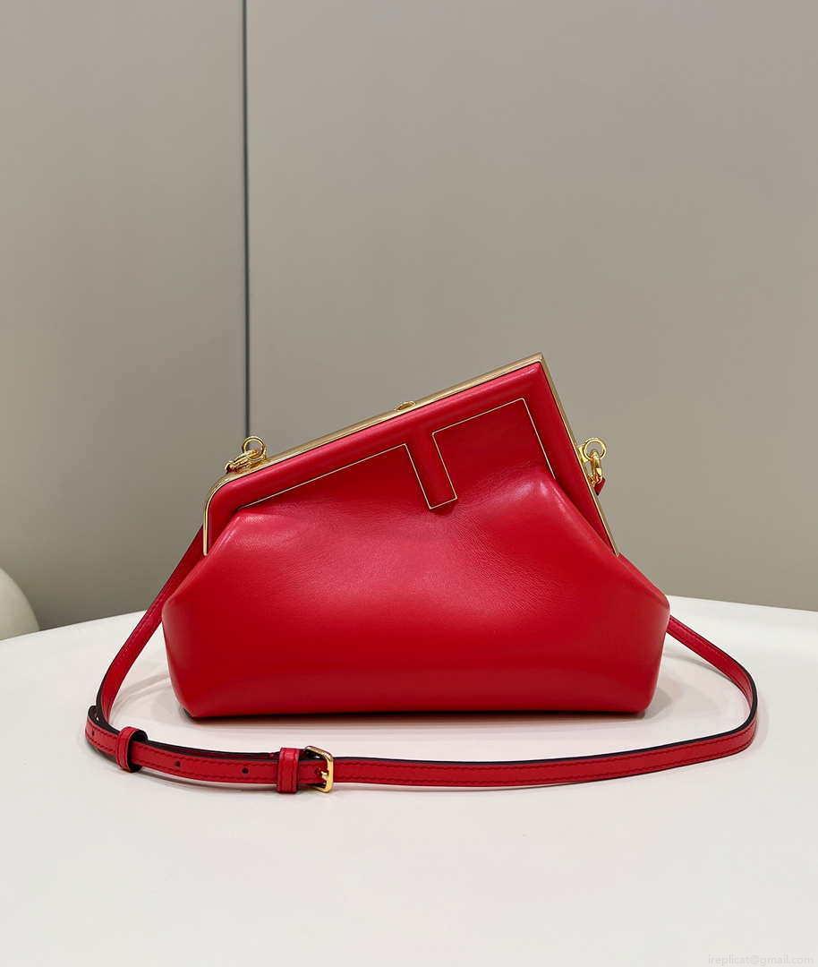 Fendi 8BP129 First Small Fuchsia leather bag 80018M Red
