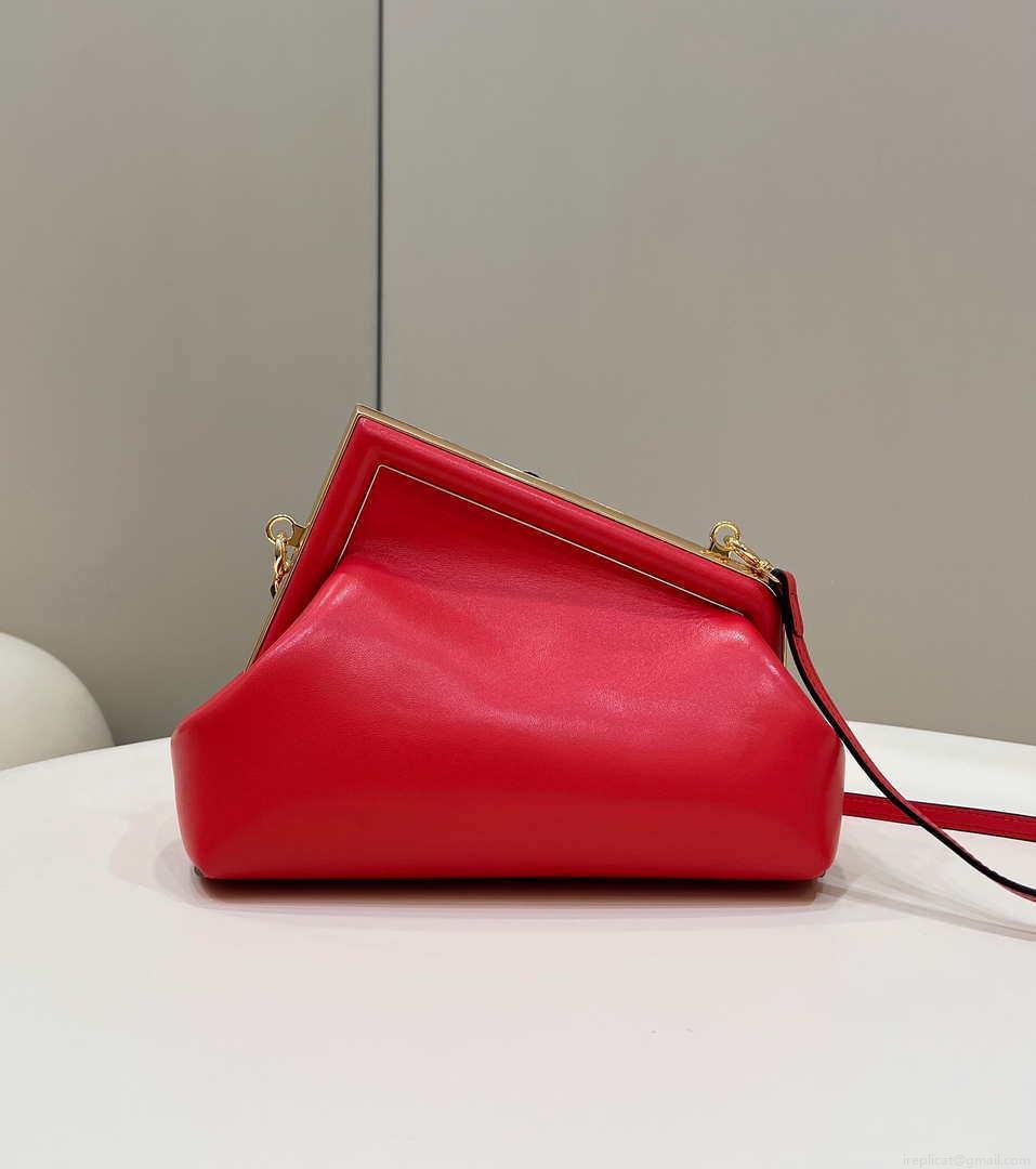 Fendi 8BP129 First Small Fuchsia leather bag 80018M Red