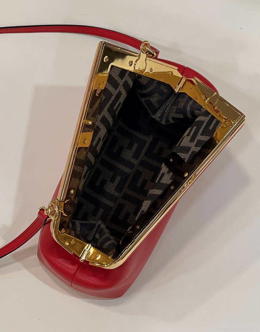 Fendi 8BP129 First Small Fuchsia leather bag 80018M Red
