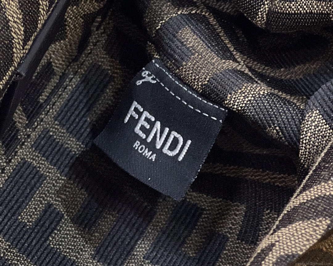 Fendi 8BP129 First Small Fuchsia leather and python leather bag 80018M Dark Brown