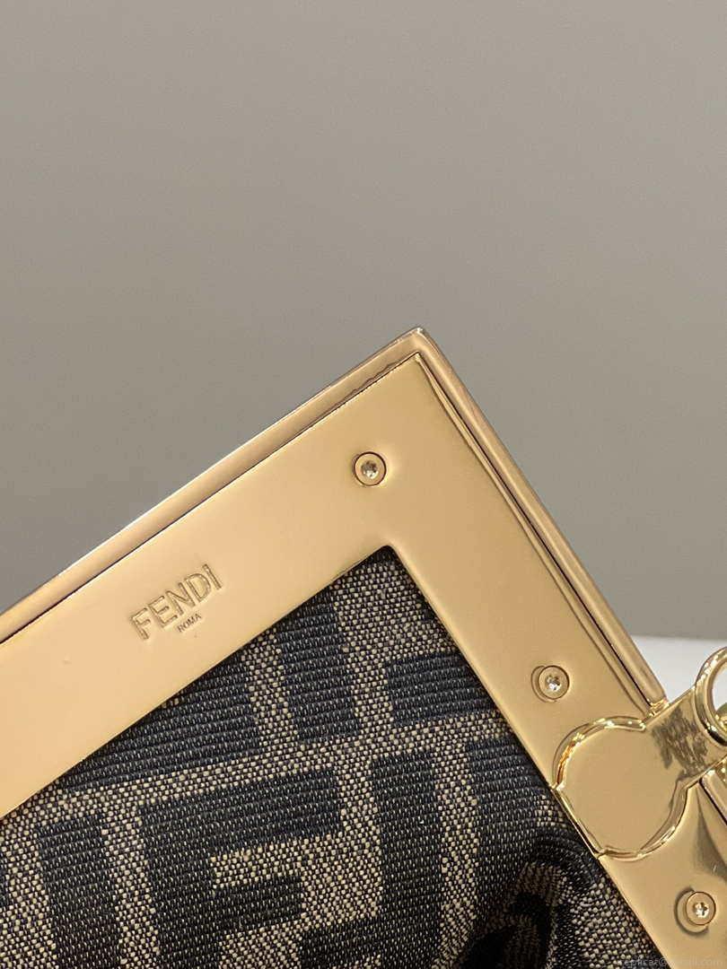 Fendi 8BP129 First Small Fuchsia leather bag 80018M Dark Brown