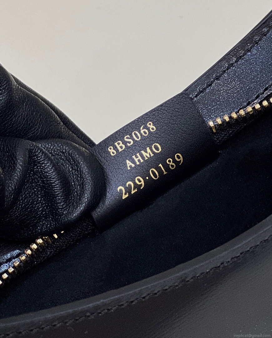 Fendi O’Lock Swing Camellia leather pouch 8BS068 Black