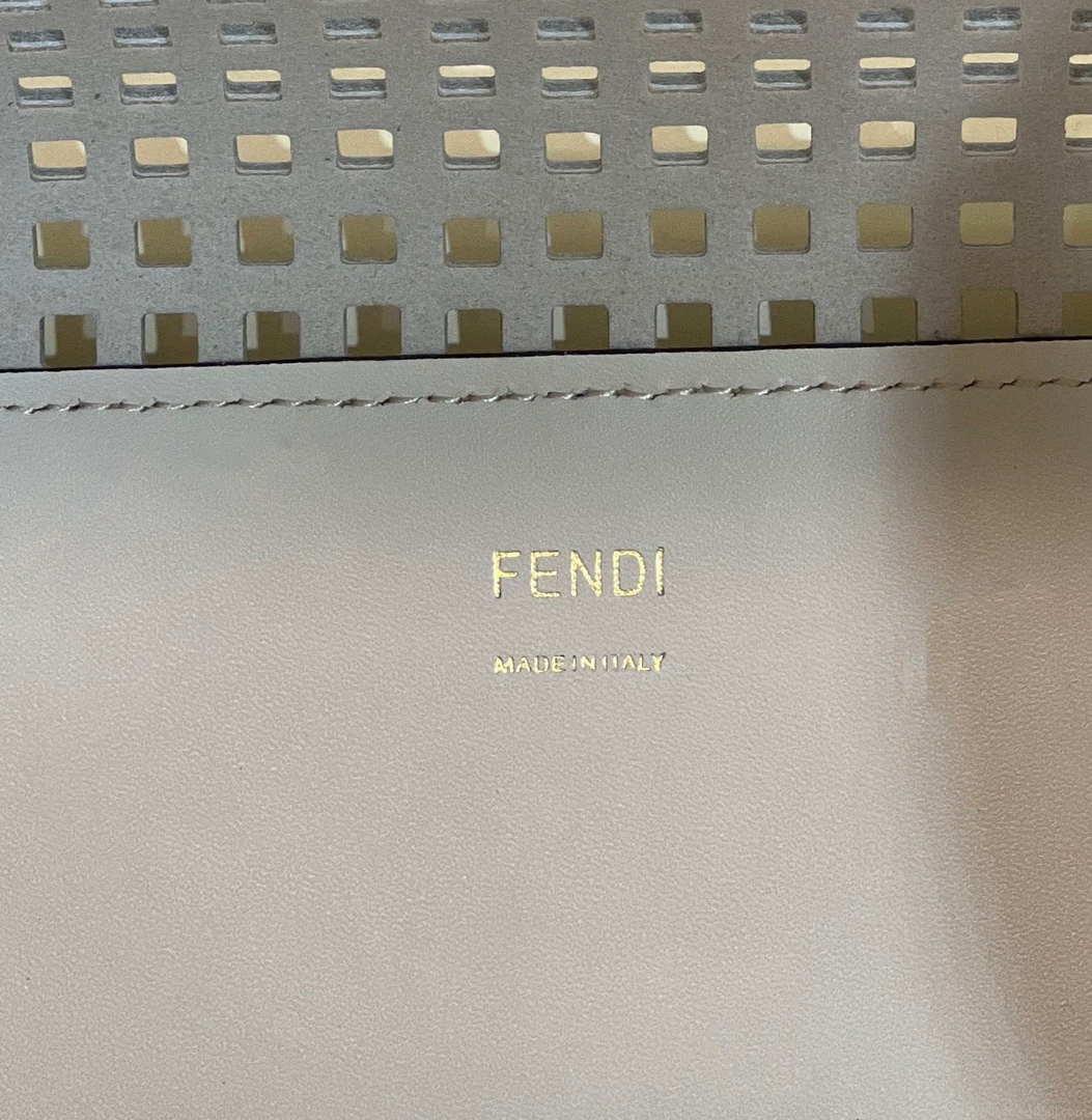 Fendi 8BH386 Sunshine Medium 8575 Two-toned perforated leather shopper