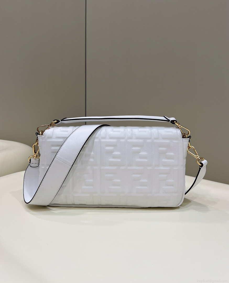 Fendi 8BR771 Baguette Large White leather bag