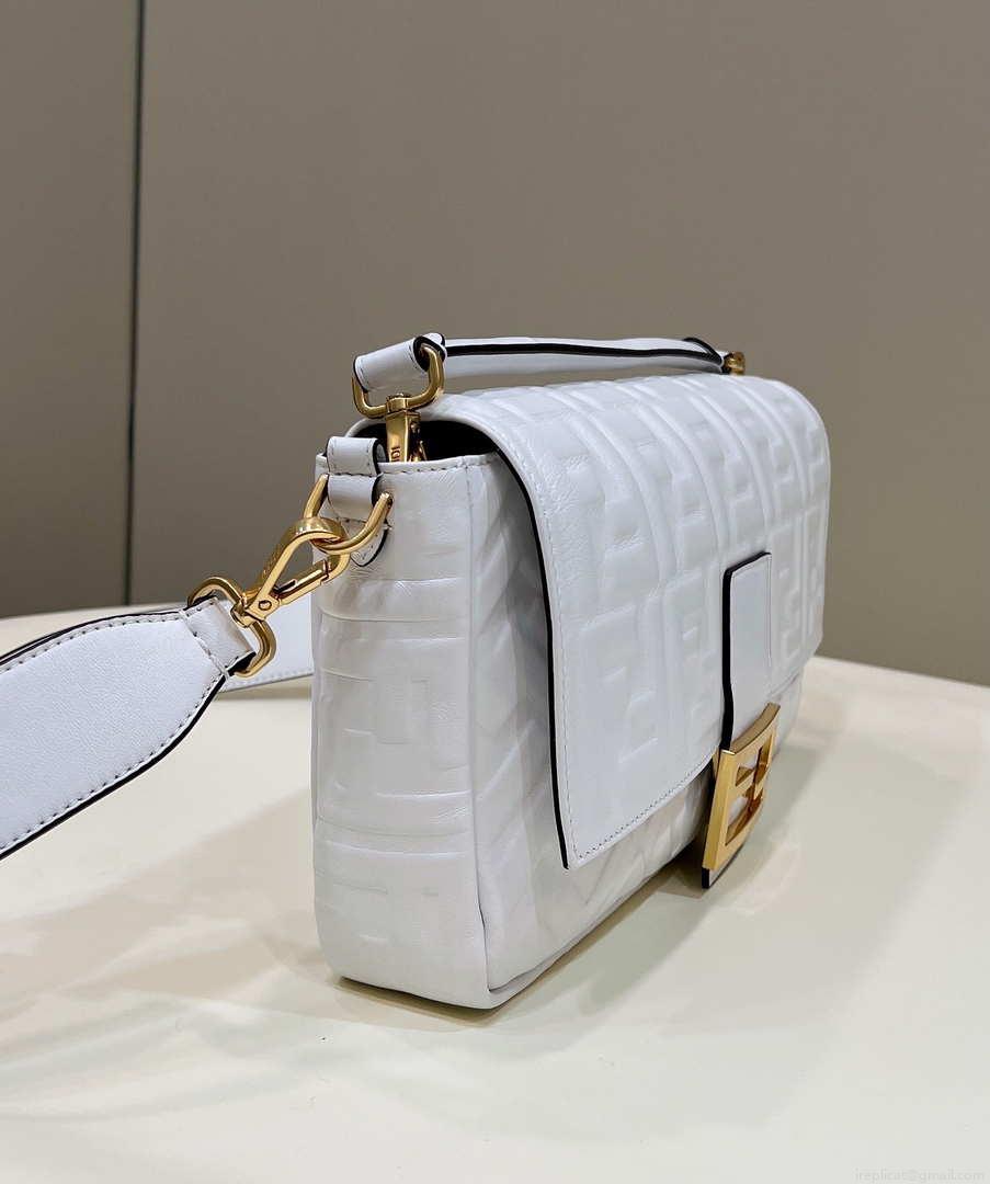 Fendi 8BR771 Baguette Large White leather bag