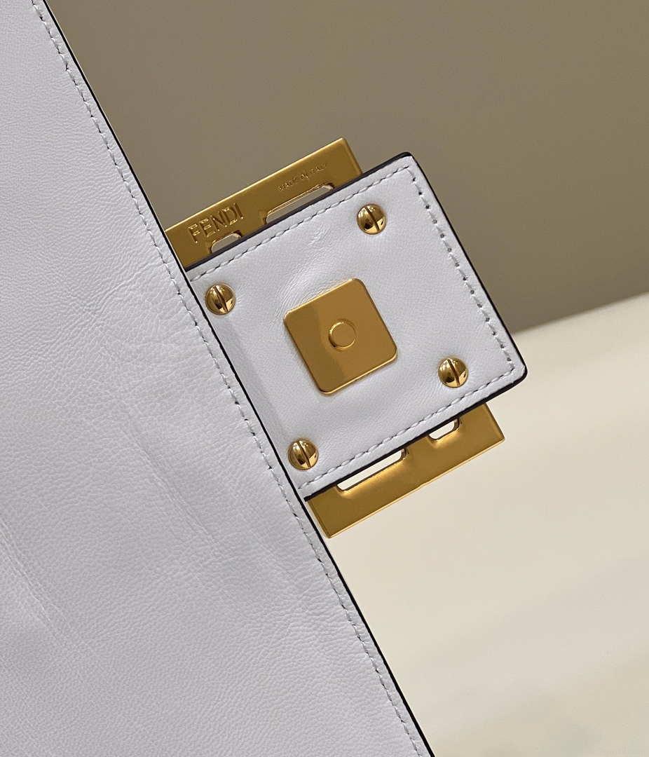Fendi 8BR771 Baguette Large White leather bag