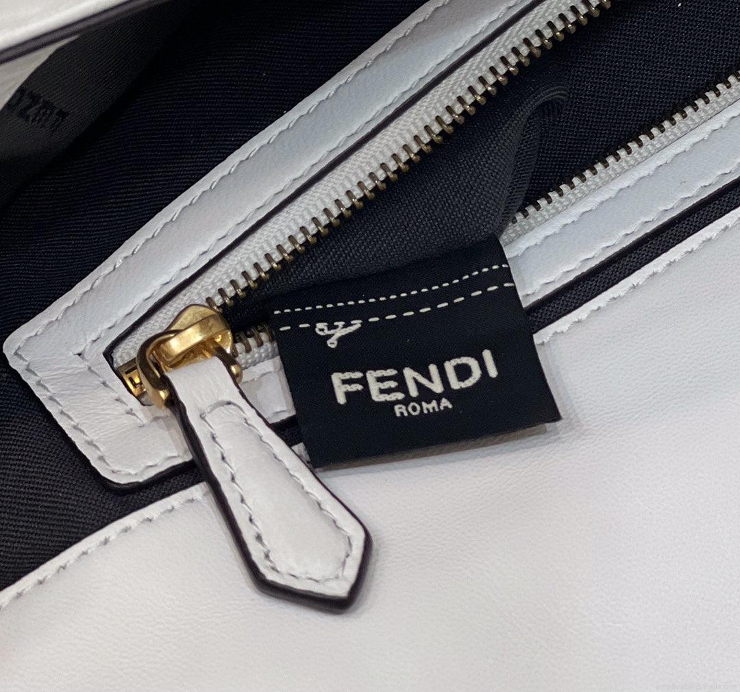 Fendi 8BR771 Baguette Large White leather bag