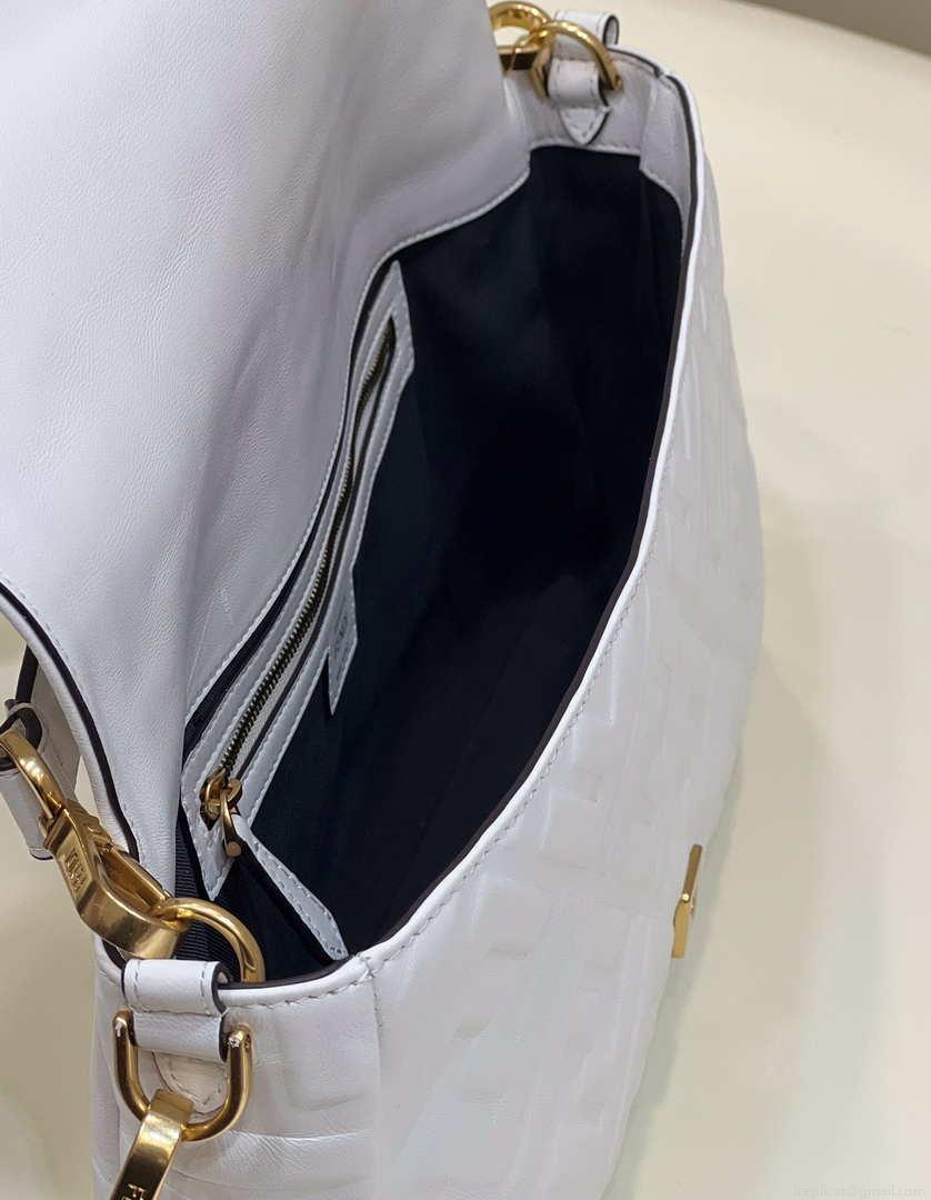 Fendi 8BR771 Baguette Large White leather bag
