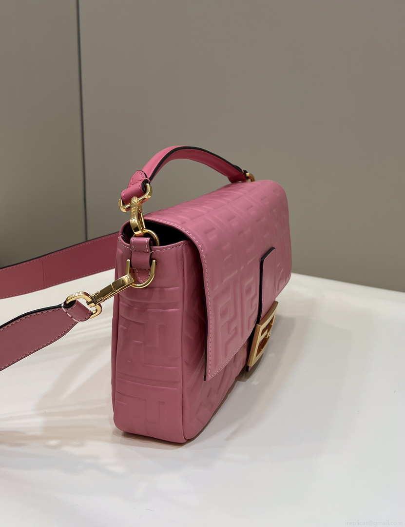 Fendi 8BR771 Baguette Rose Red leather bag