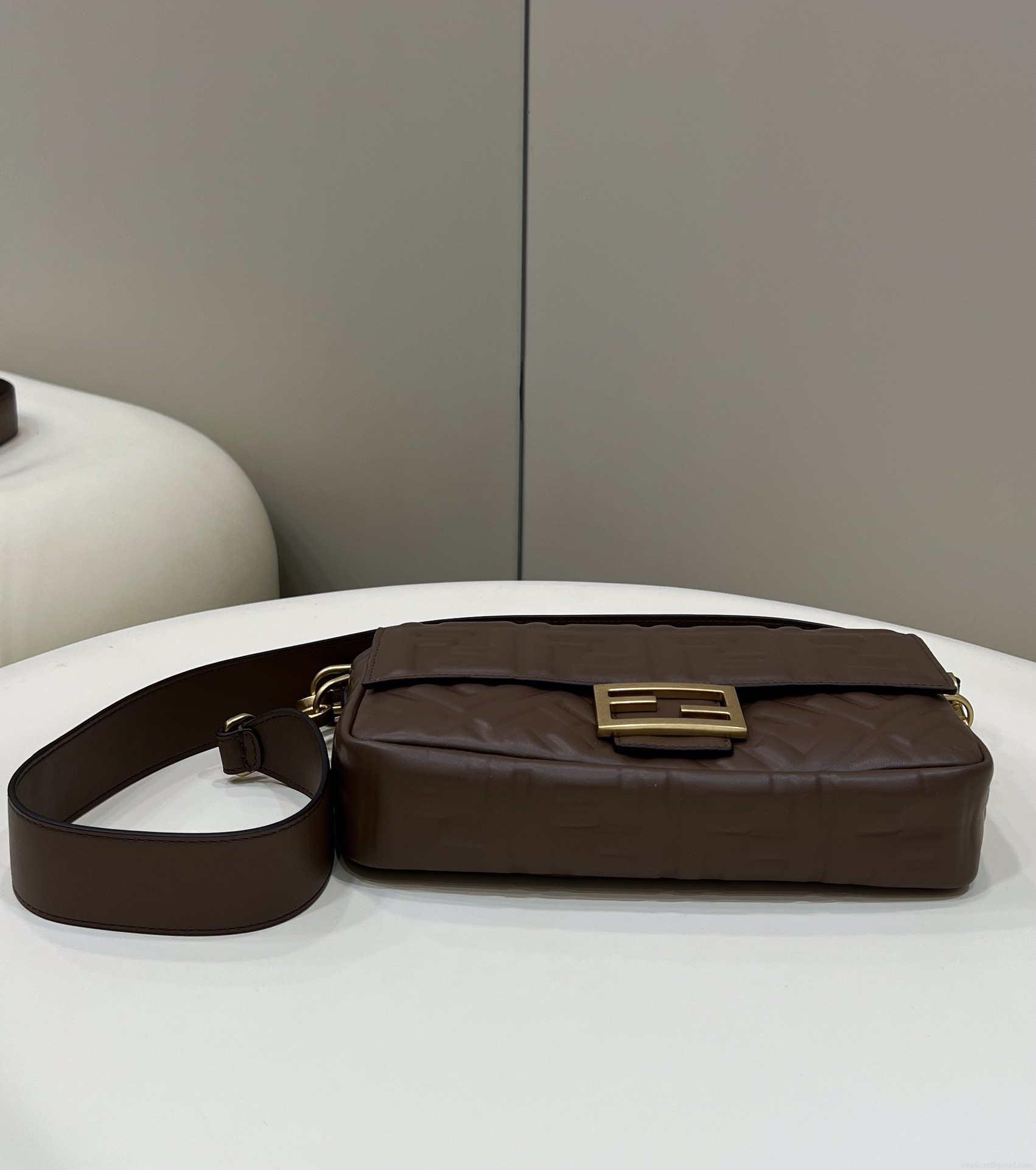 Fendi 8BR600 Baguette Medium Dark Brown leather 0135M bag