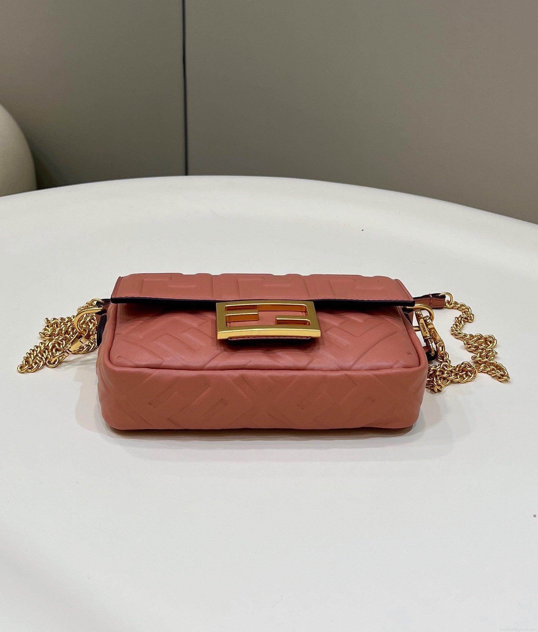 Fendi 8BS017 Baguette Mini Pink leather 0135 bag