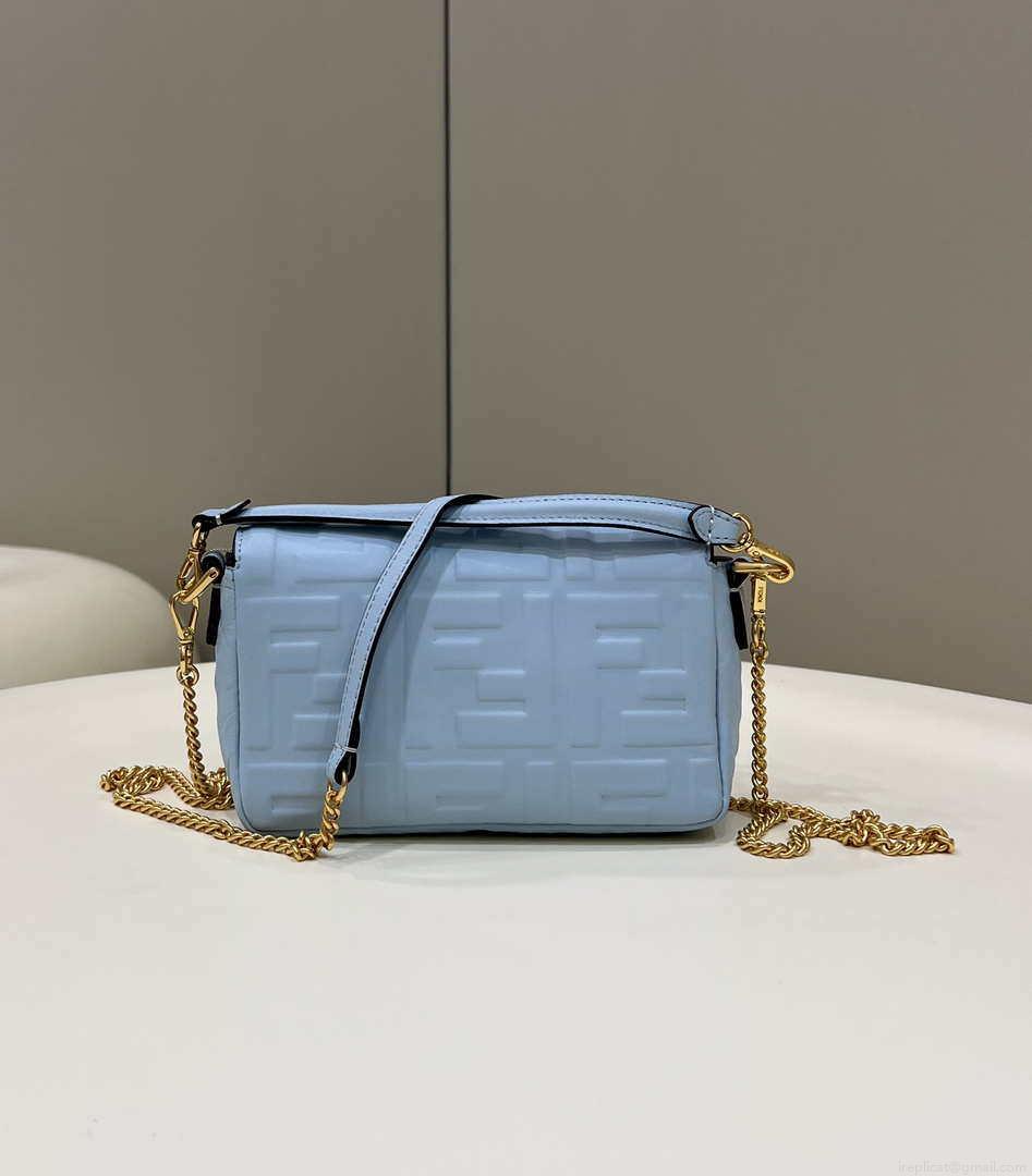 Fendi 8BS017 Baguette Mini Blue leather 0135 bag
