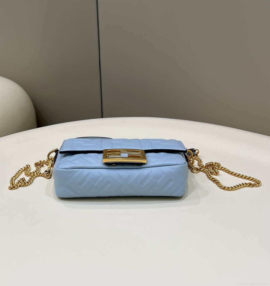 Fendi 8BS017 Baguette Mini Blue leather 0135 bag