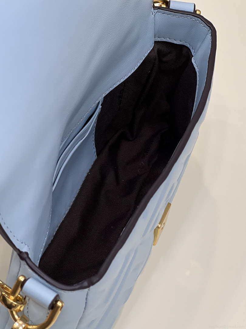 Fendi 8BS017 Baguette Mini Blue leather 0135 bag
